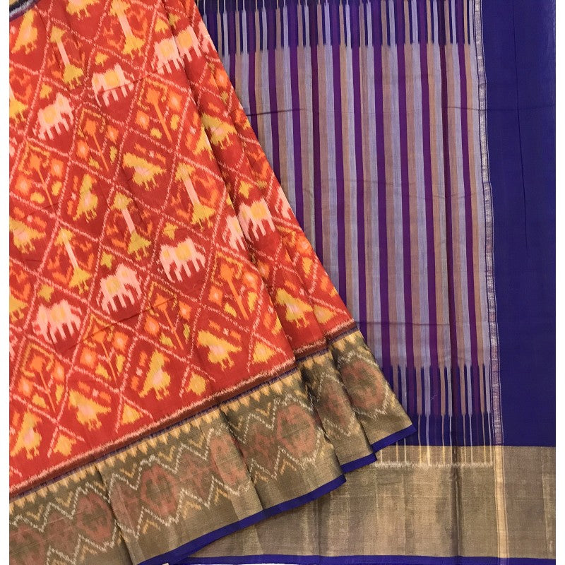 Exclusive Pochampally Double Ikkat Silk Cotton Saree With 8 Inches Border -  Etsy